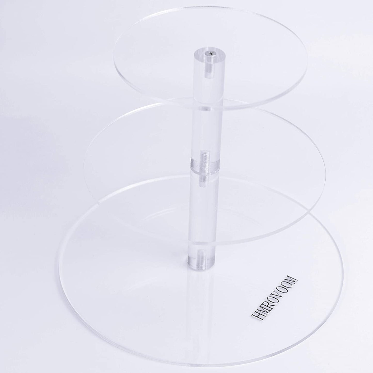 HMROVOOM 3 Tier Round Acrylic Cupcake Stand,Cake Holder Rack for Wedding Party Birthday