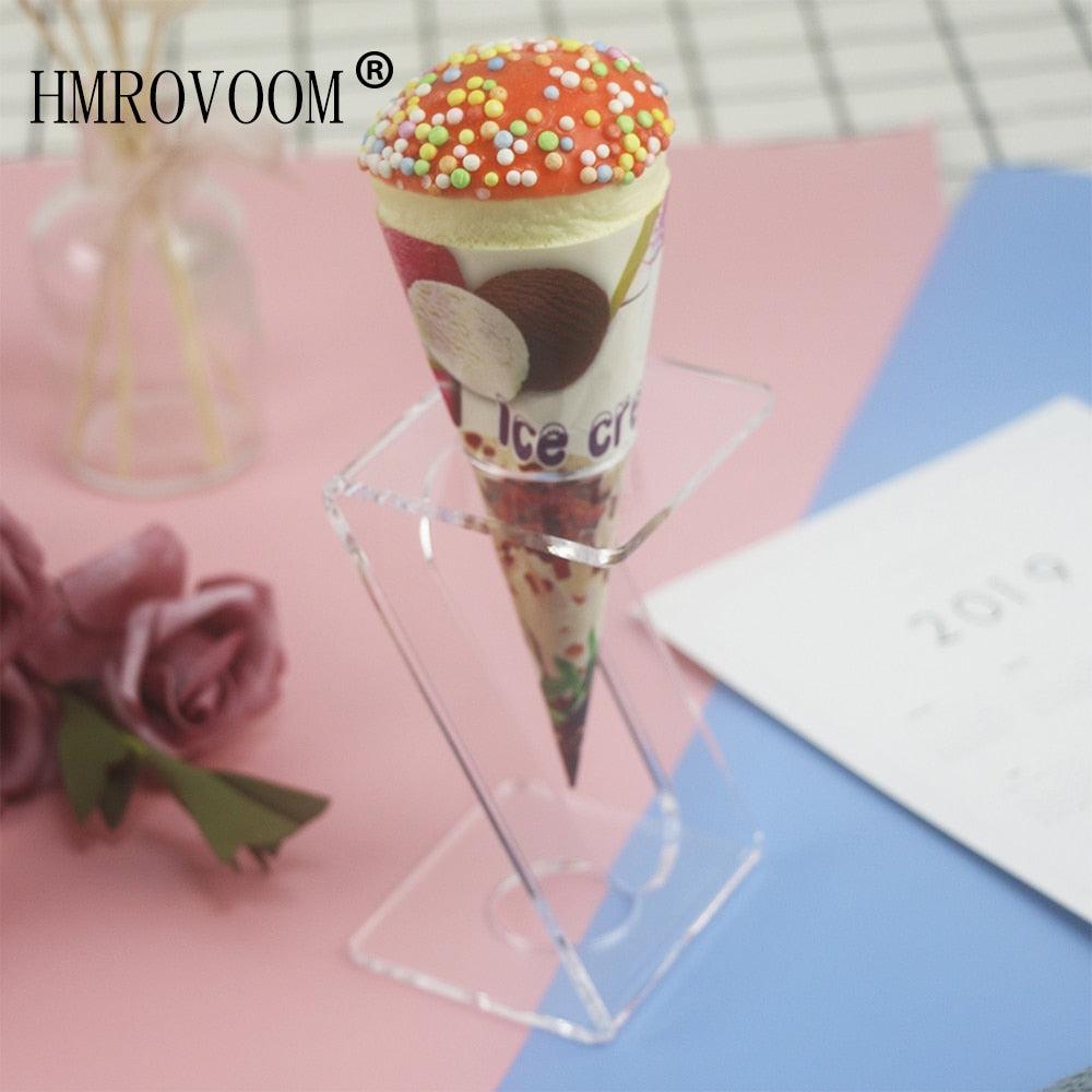 HMROVOOM Acrylic Ice Cream Cone Holder Stand,Acrylic Ice Cream Cone Holder Stand