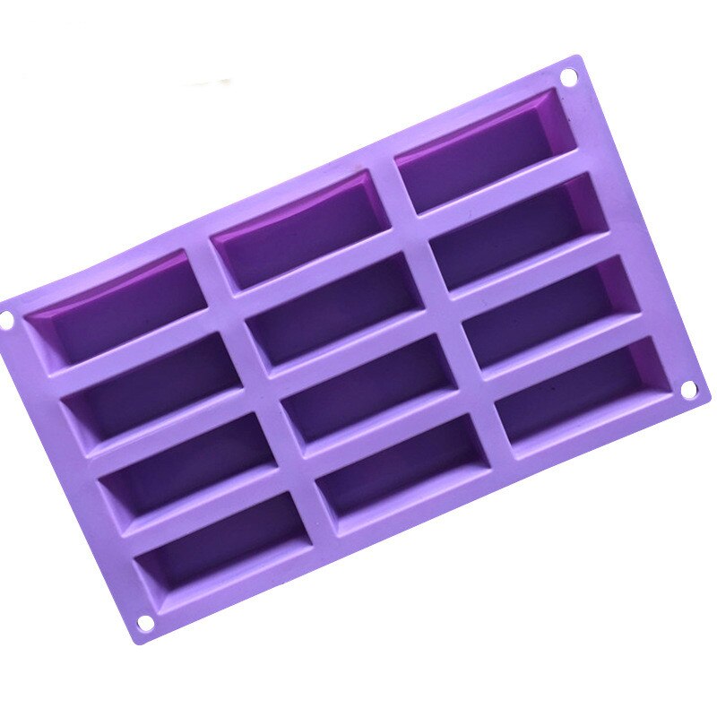 HMROVOOM 12 rectangular handmade soap mold, small square soap, silica gel cold soap mold, silica gel, chocolate mold, baking.
