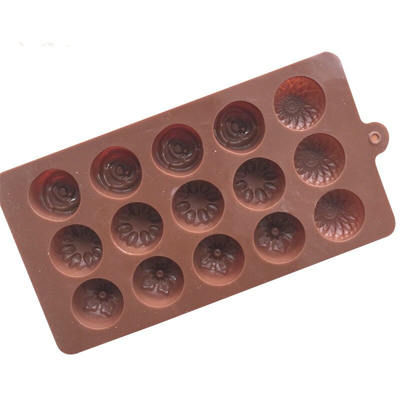 HMROVOOM 15 even different flower Chocolate Mold FDA food grade silicone jelly mold