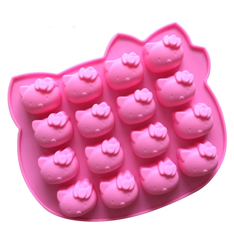 HMROVOOM 16 cat head silicone gel mould, silicone gel jelly mold, silica gel mousse mold, cold soap mold, aromatherapy mold.