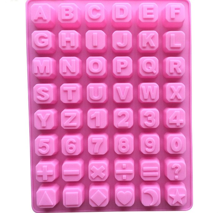 HMROVOOM 48 even starlike English alphabetical silicone chocolate mold handmade DIY ice lattice digital soap mold