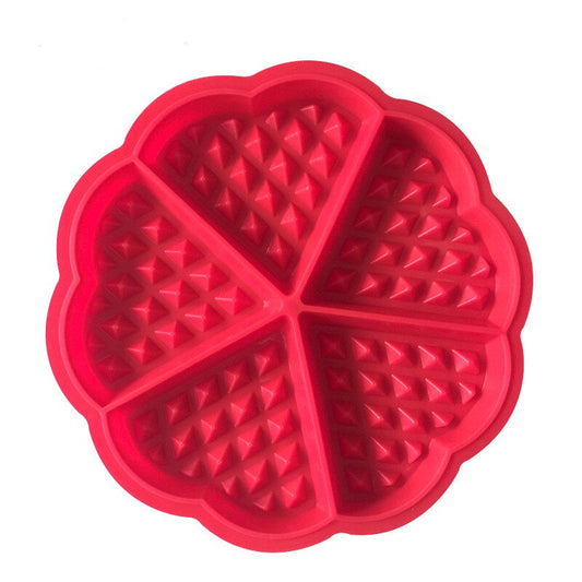 HMROVOOM 5 consecutive heart-shaped waffle molds round waffle cake molds love cake molds Belgian molds