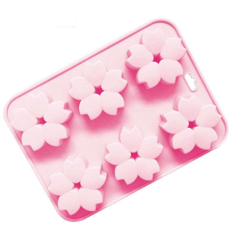 HMROVOOM 6 Cherry Blossom snowflake silicone doughnut mold silicone cake mold high temperature easy release jelly mold