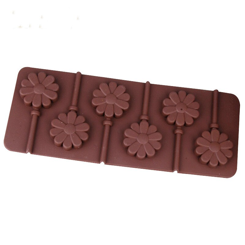 HMROVOOM 6 chrysanthemum green silicone lollipop chocolate mold DIY hand baked cake mold sunflowe