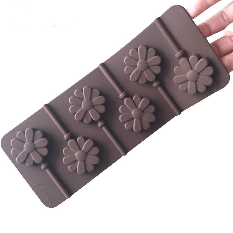HMROVOOM 6 chrysanthemum green silicone lollipop chocolate mold DIY hand baked cake mold sunflowe