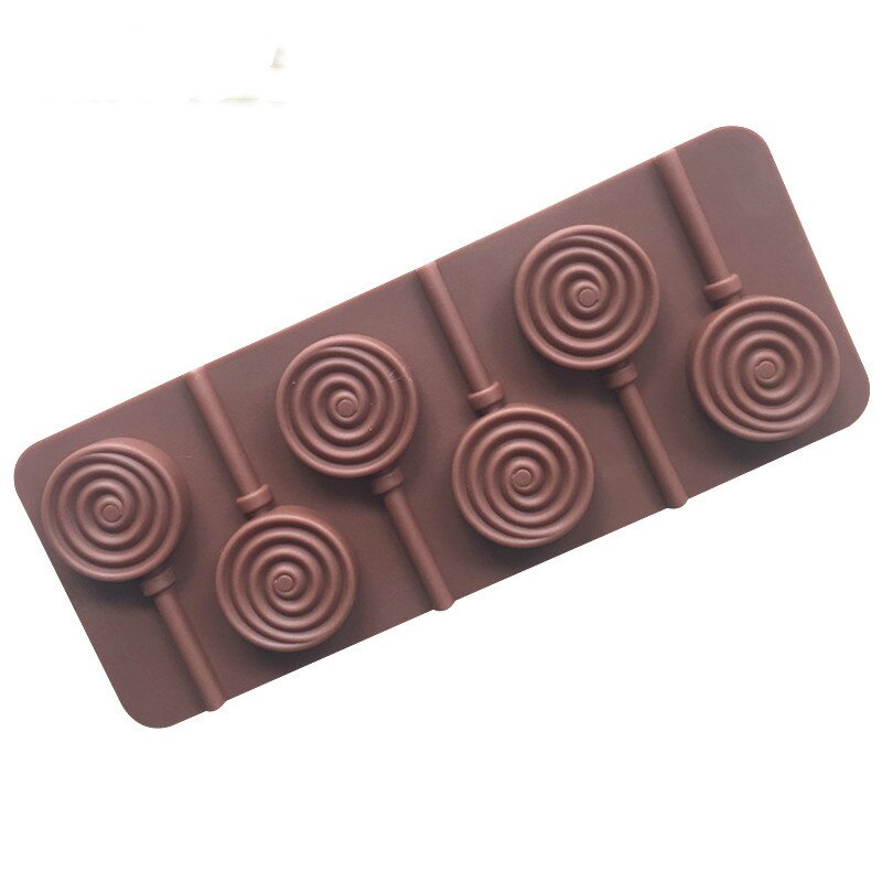HMROVOOM 6 even doughnut silicone lollipop mold DIY baking mold with rod, reusable silica gel baking mold.