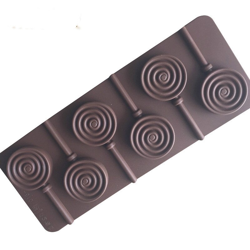 HMROVOOM 6 even doughnut silicone lollipop mold DIY baking mold with rod, reusable silica gel baking mold.