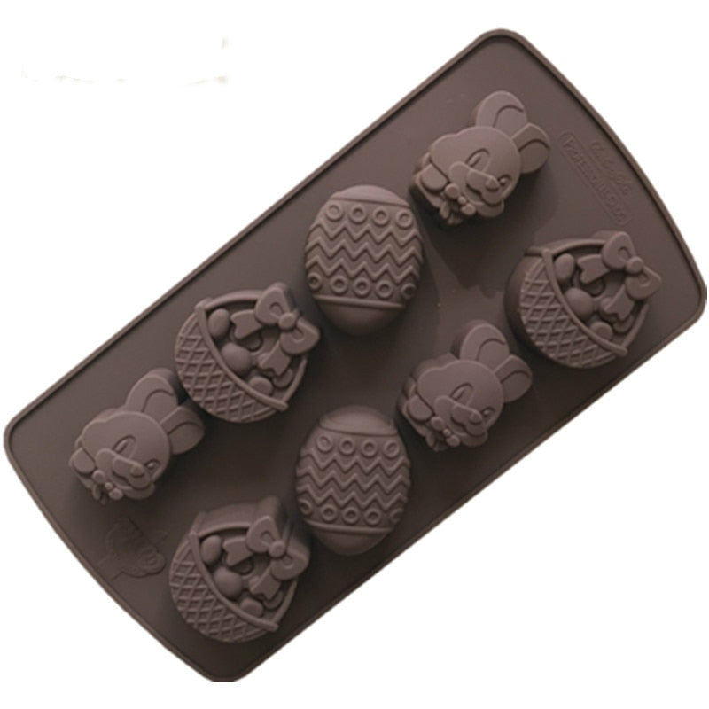 HMROVOOM 8 consecutive egg silica gel chocolate mold Silicon gel aromatherapy cold soap mold resurrection egg rice cake mold