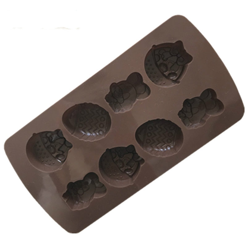 HMROVOOM 8 consecutive egg silica gel chocolate mold Silicon gel aromatherapy cold soap mold resurrection egg rice cake mold