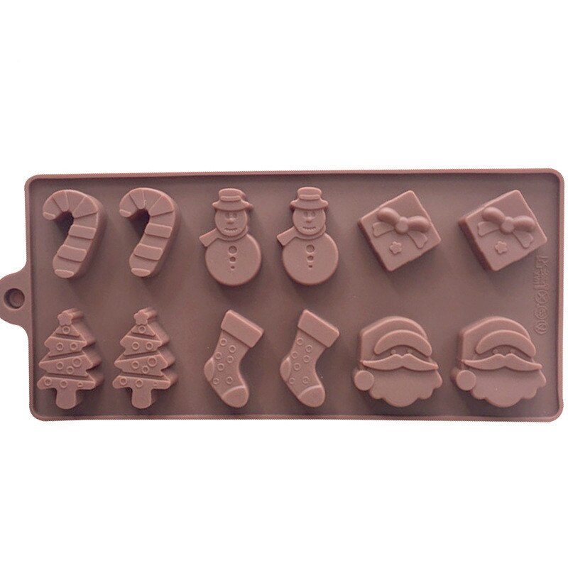 HMROVOOM Christmas series silicone plastic mold Santa Claus head socks tree holiday baking 12 companies
