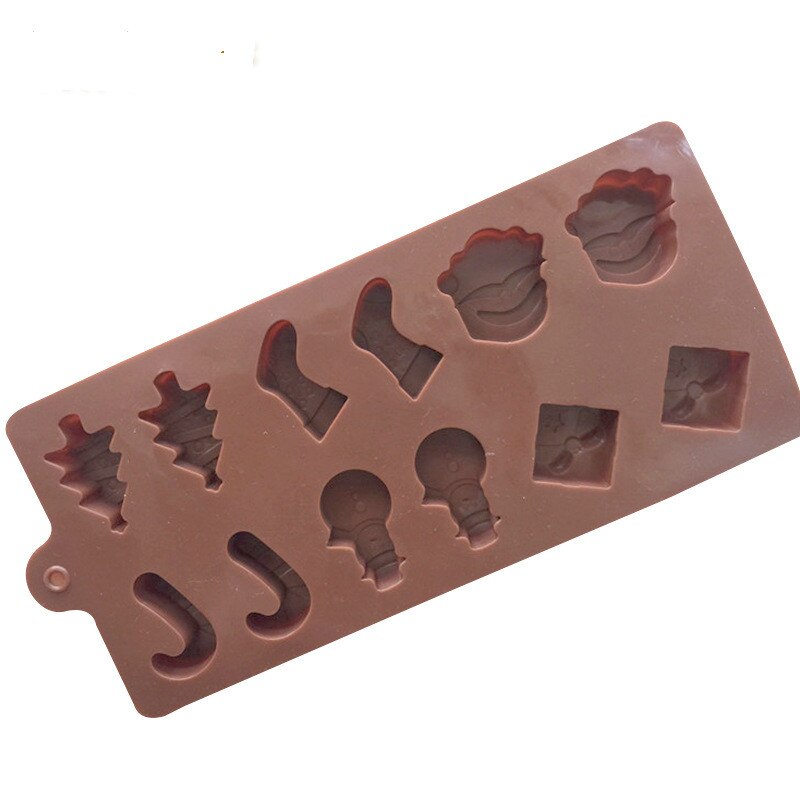 HMROVOOM Christmas series silicone plastic mold Santa Claus head socks tree holiday baking 12 companies