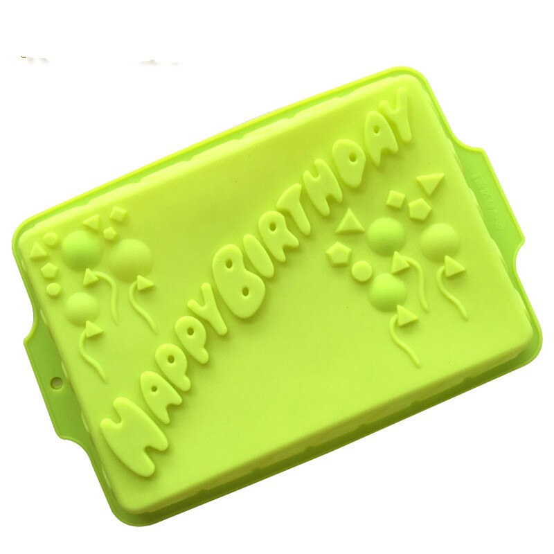 HMROVOOM Happy Birthday Large Square Silicone Cake Mold