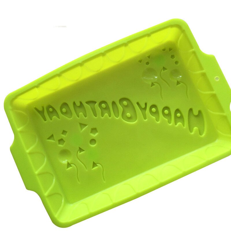 HMROVOOM Happy Birthday Large Square Silicone Cake Mold