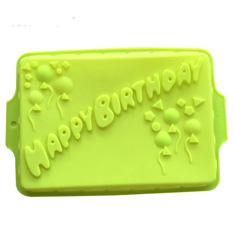 HMROVOOM Happy Birthday Large Square Silicone Cake Mold