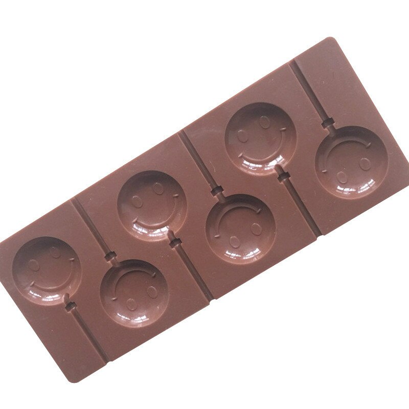 HMROVOOM Laughing Smiley face Silicon gel Lollipop environmental friendly chocolate mold with stick kitchen baking DIY tool