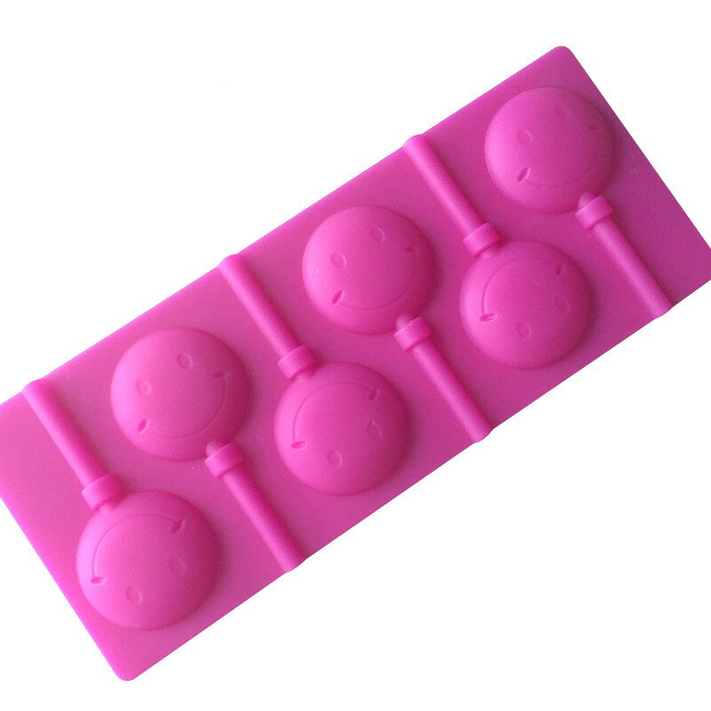 HMROVOOM Laughing Smiley face Silicon gel Lollipop environmental friendly chocolate mold with stick kitchen baking DIY tool