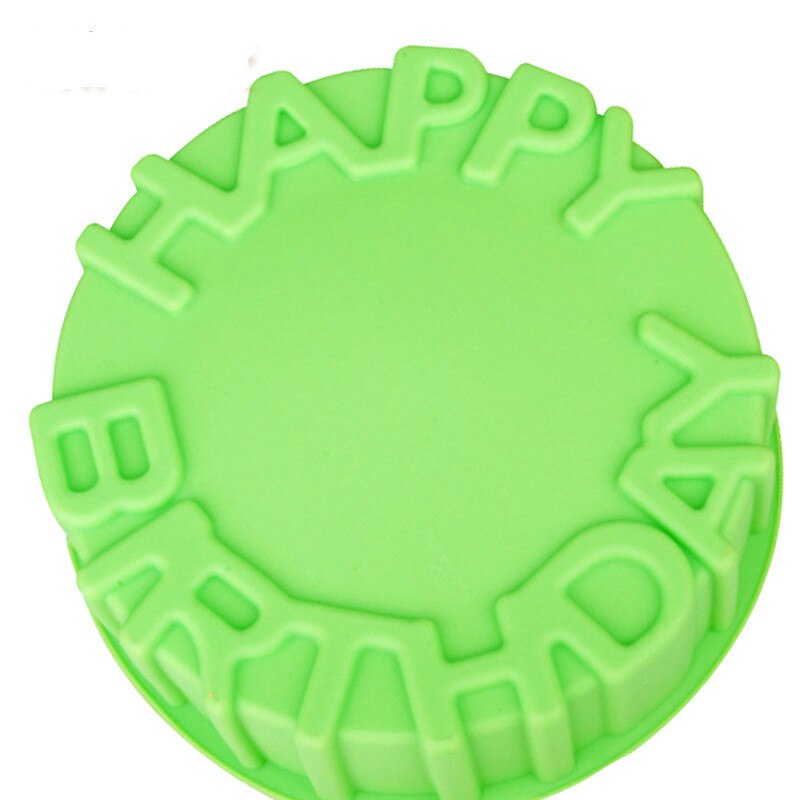 HMROVOOM Silicone cake mould Happy Birthday cake mould English alphabet round Happy Birthday plate