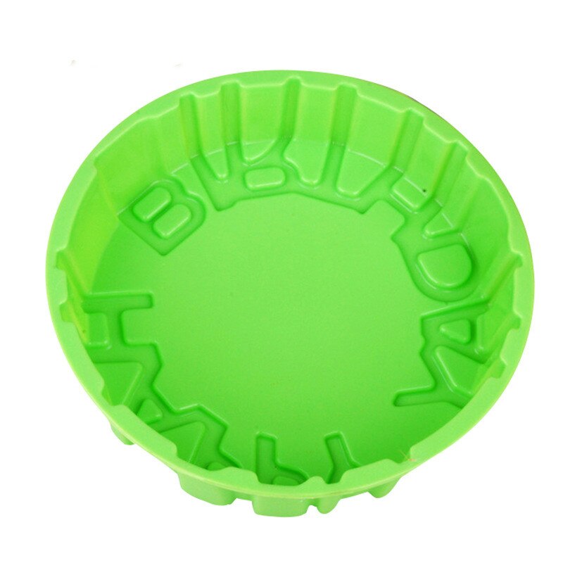 HMROVOOM Silicone cake mould Happy Birthday cake mould English alphabet round Happy Birthday plate