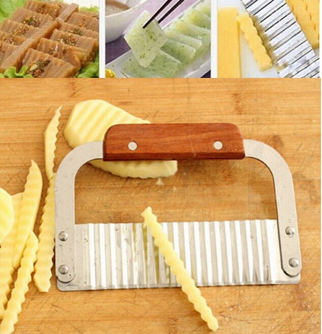 HMROVOOM Stainless steel potato wave knife potato chip cut flower knife creative corrugated knife kitchen tool