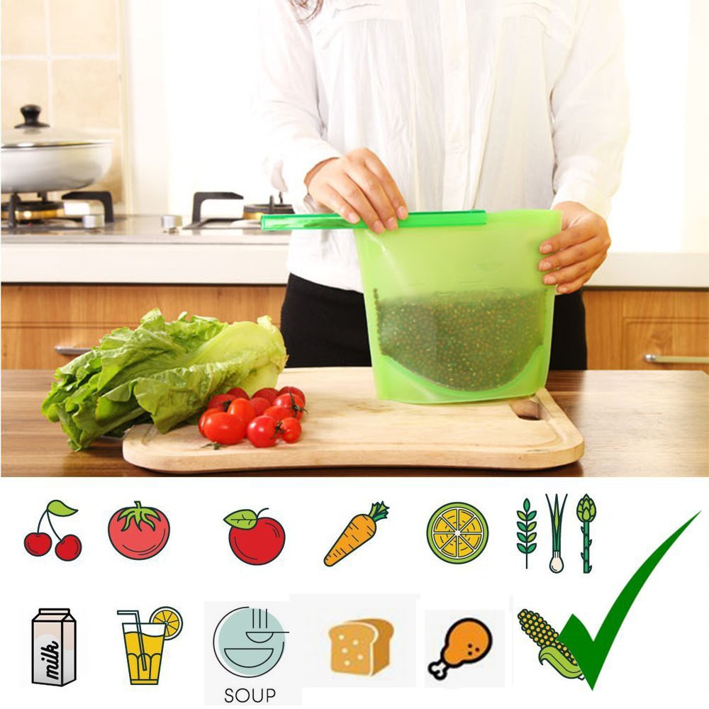 HMROVOOM fresh-keeping bag Food-grade vacuum silicone storage bag Soup freezer 1000ml