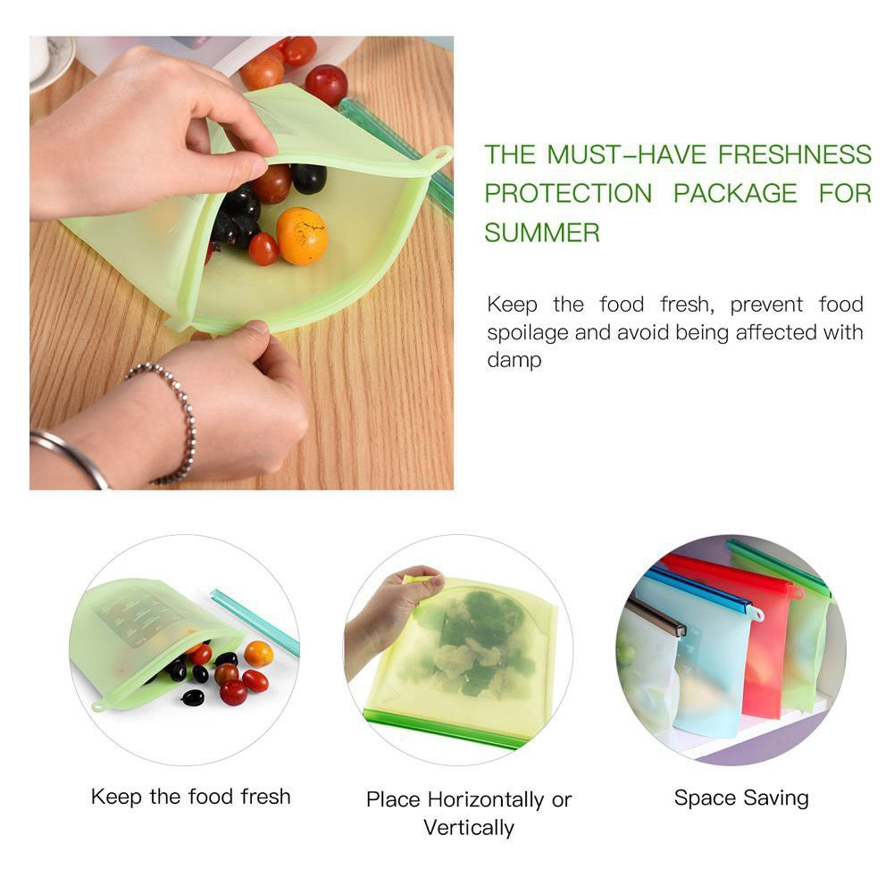 HMROVOOM fresh-keeping bag Food-grade vacuum silicone storage bag Soup freezer 1000ml