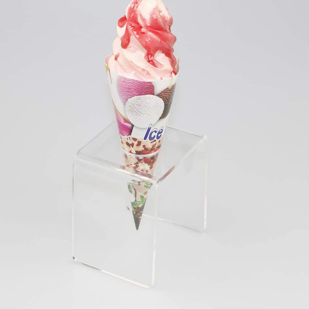 HMROVOOM 1 Hole Acrylic Ice Cream Stand Cone Holder Rack for Party Birthday Wedding