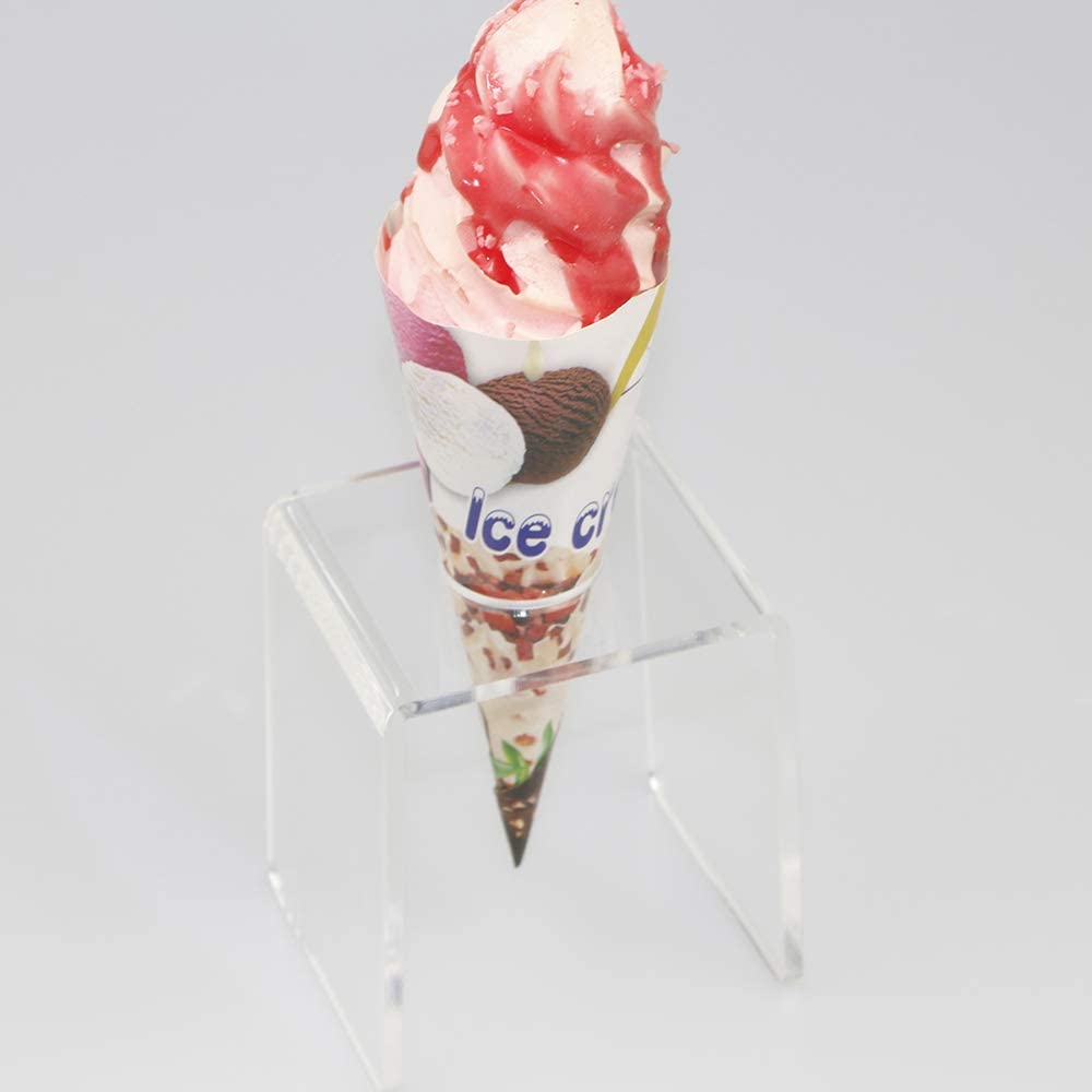 HMROVOOM 1 Hole Acrylic Ice Cream Stand Cone Holder Rack for Party Birthday Wedding