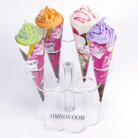 HMROVOOM Dishers for Ice Cream/Acrylic Ice Cream Stand (6 holes Flower shape)