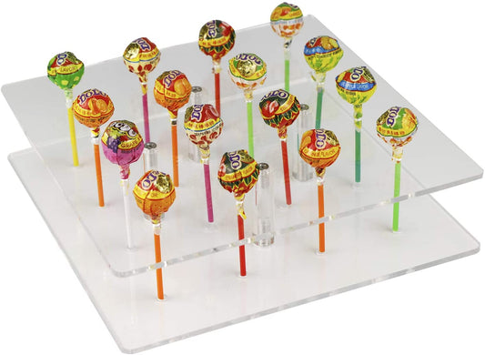 HMROVOOM 16 Holes Square Acrylic Lollipop Stand