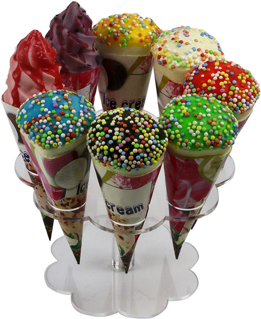 HMROVOOM Acrylic Ice Cream Stand (8 holes Flower shape)