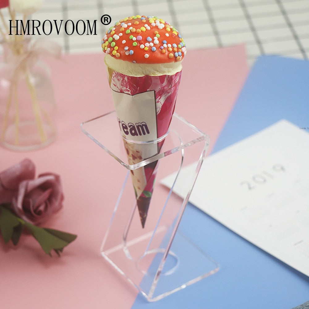 HMROVOOM  Acrylic Ice Cream Cone Holder Stand,Acrylic Ice Cream Cone Holder Stand