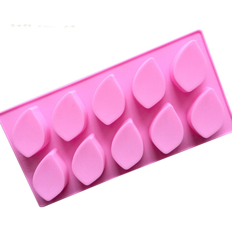 HMROVOOM 10-hole Silicone Silicone Cake Mold Leaves Silicone Chocolate Mold