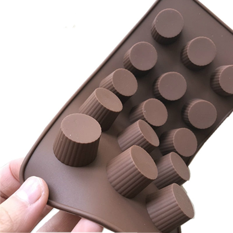 HMROVOOM 15 columnar striped silicone chocolate mold silica gel ice lattice mold silicone gel baking aromatherapy mold