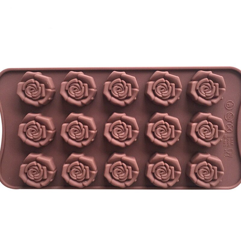 HMROVOOM 15 solid Rose Chocolate Mould handmade soap Mold Jelly Mould Ice Grid