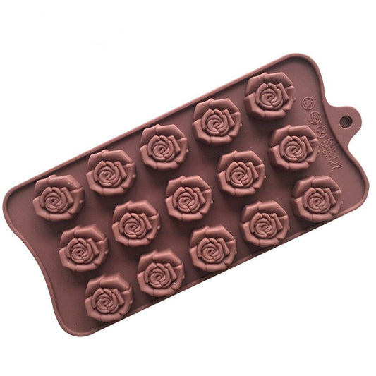 HMROVOOM 15 solid Rose Chocolate Mould handmade soap Mold Jelly Mould Ice Grid