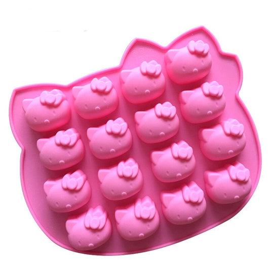 HMROVOOM  16 cat head silicone gel mould, silicone gel jelly mold, silica gel mousse mold, cold soap mold, aromatherapy mold.