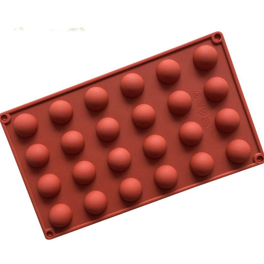 HMROVOOM  24 consecutive 3D semicircle chocolate mold DIY hand-baked mold silica gel jelly mousse mold soap mold