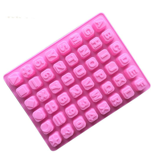 HMROVOOM 48 even starlike English alphabetical silicone chocolate mold handmade DIY ice lattice digital soap mold