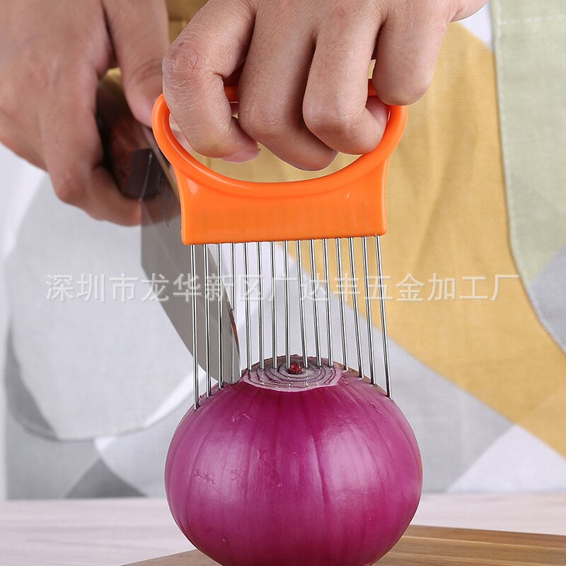 HMROVOOM Selling onion, kitchen, stainless steel, creative tool, fruit and vegetable slicing fixer