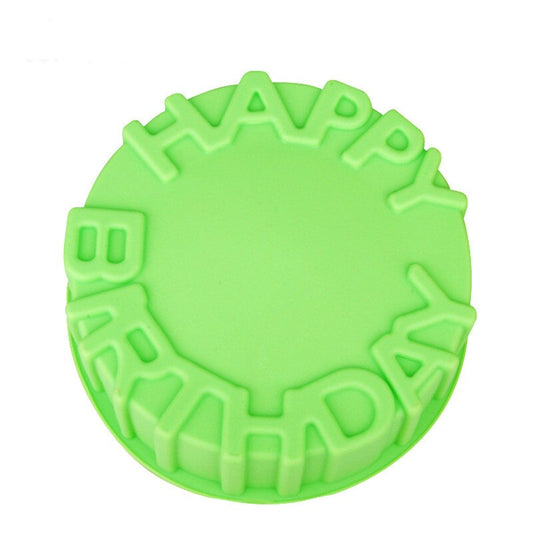 HMROVOOM  Silicone cake mould Happy Birthday cake mould English alphabet round Happy Birthday plate